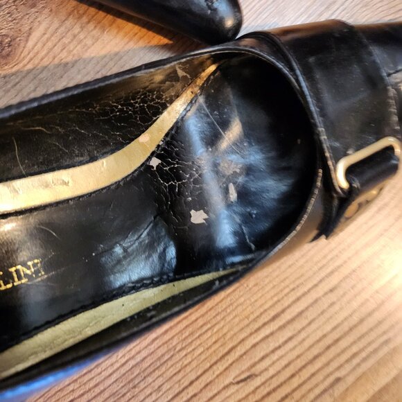 Enzo Angiolini Black and Gold Pumps with Bucke Size 7 - Picture 5 of 12